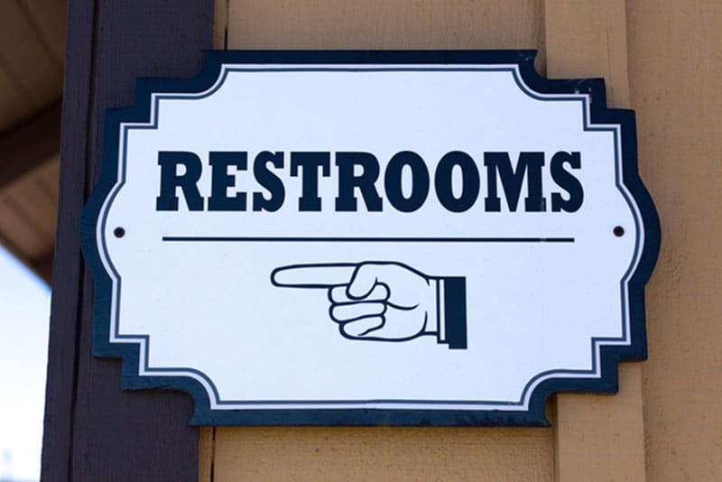 Restroom Direction Sign