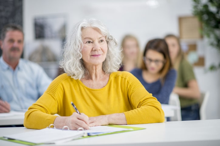 And older woman going back to school